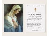 Thank You Sympathy Card Wording Virgin Mary Catholic Funeral Memorial Holy Card Zazzle
