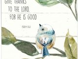 Thank You Verse for Card Scripture Birds Psalm 136 1 Religious Thank You Greeting Card with Envelope Extra Large 8 5 X 11 Inch Bible Verse Watercolor Gratitude Notecard