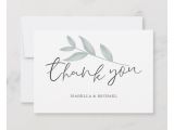 Thank You Wedding Card Sayings Elegant Calligraphy Botanical Wedding Thank You Zazzle Com