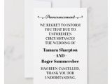 Thank You Wedding Card Sayings Wedding Announcement Cancellation Cards Zazzle Com with