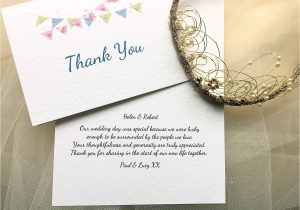Thank You Wedding Card Wording Summer Bunting Thank You Cards Wedding Stationery