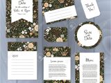 Thank You Wedding Card Wording Vector Gentle Wedding Cards Template with Flower Design Wedding