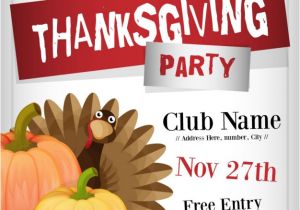 Thanksgiving Dinner Flyer Template Free Thanksgiving Party Flyer Template Vector Free Download