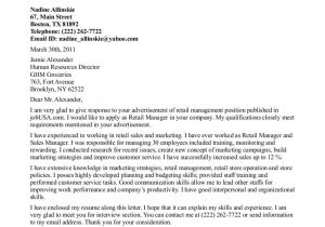 The Perfect Cover Letter Uk Retail Management Cover Letters Retail Manager Cover