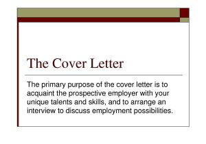 The Purpose Of A Cover Letter is to Cover Letter Purpose Project Scope Template