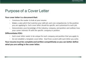 The Purpose Of A Cover Letter is to Mba Career Services Center Communication Workshop Ppt