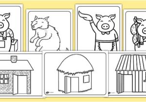 The Three Little Pigs Puppet Templates the Three Little Pigs Colouring Sheets the Three Little Pigs