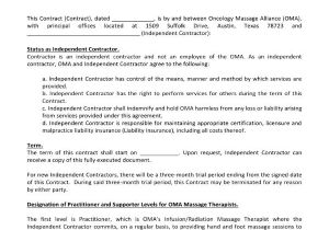 Therapy Contract Template 5 Massage therapy Contract Templates Pdf Word Google