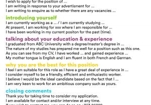 Things to Say In A Cover Letter for A Job Cover Letter Job Application English Language Esl