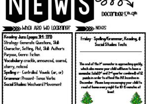Third Grade Newsletter Template Weekly Newsletter and assignments Mrs Arrington 39 S 3rd