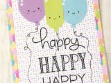 Thoughts for Teachers Day Card Birthday Card Lawn Fawn Happy Happy Happy Doodlebug