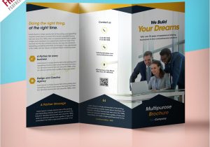 Three Fold Flyer Templates Free Professional Corporate Tri Fold Brochure Free Psd Template