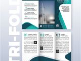 Three Page Brochure Template Business Tri Fold Brochure Template Design with Turquoise