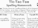 Tic Tac toe Homework Template Classroom Freebies too Spelling Homework Freebie
