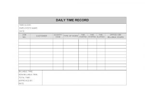 Time Recording Template Daily Time Record