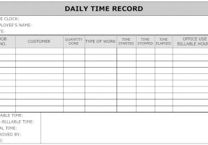 Time Recording Template Example Image Daily Time Record Work Pinterest Template