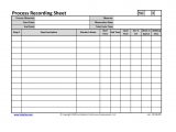 Time Recording Template Office Process Recording Sheet