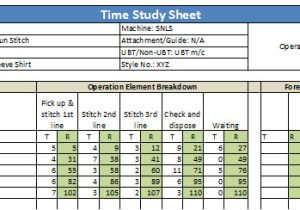Time Studies Template How to Do Time Study for Garment Operations