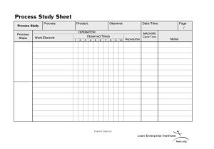 Time Studies Template Standard Work Process Study Sheet Lean Enterprise Institute