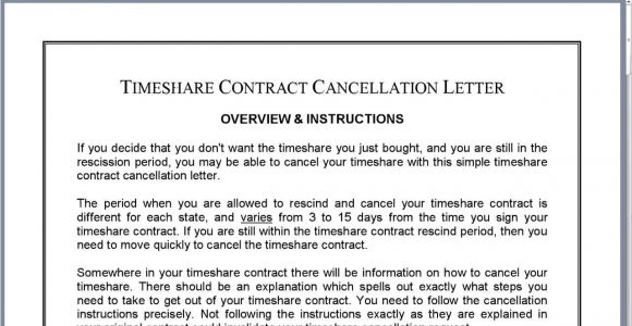 Timeshare Contract Cancellation Letter Template Timeshare Contract Cancellation Letter Youtube