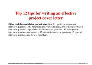 Tips for Writing Cover Letters Effectively top 12 Tips for Writing An Effective Project Cover Letter