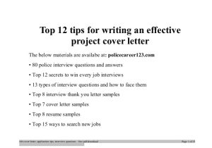 Tips On Writing A Good Cover Letter top 12 Tips for Writing An Effective Project Cover Letter