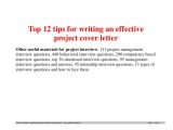 Tips On Writing A Good Cover Letter top 12 Tips for Writing An Effective Project Cover Letter