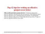 Tips to Writing A Good Cover Letter top 12 Tips for Writing An Effective Project Cover Letter