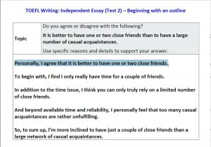 Toefl Writing Template Independent Essay Structure toefl