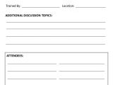 Tool Box Talks Template Safety Meeting form Free by Trainingwise