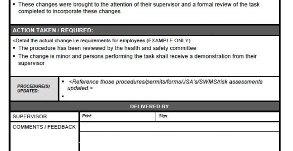 Tool Box Talks Template toolbox Talk Template