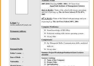 Top Fresher Resume format 10 Cv Sample for Fresher theorynpractice
