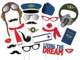 Top Gun Hat Template Airplane Pilot Photo Booth Props Party Set 21 Piece