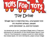Toys for tots Email Template toys for tots toy Drive at Village Hall Starts today the