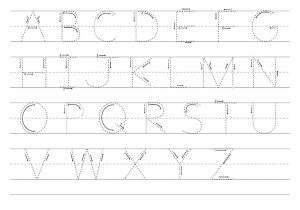 Traceable Alphabet Templates Abc Tracer Pages Kiddo Shelter