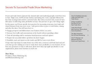 Trade Show Follow Up Email Template Secrets to Successful Trade Show Marketing