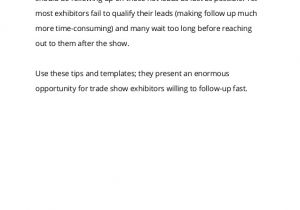Trade Show Follow Up Email Template the 2013 Exhibitor 39 S Guide to Email Follow Up with Four