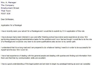 Trainee solicitor Cover Letter Paralegal Cover Letter Example Icover org Uk