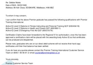 Training Confirmation Email Template Debbie Marks Confirmation Letter Of Pass From Premier