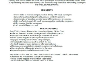 Transit Bus Driver Resume Samples Bus Driver Resume Sample Best Professional Resumes