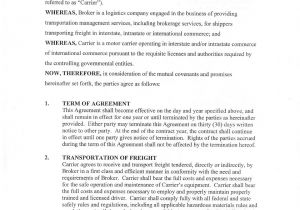 Transportation Contract Template Transportation Agreement Free Download
