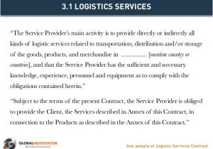 Transportation Service Contract Template Logistics Services Contract Contract Template and Sample