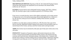 Transportation Service Contract Template Transportation Contract Agreement form with Sample