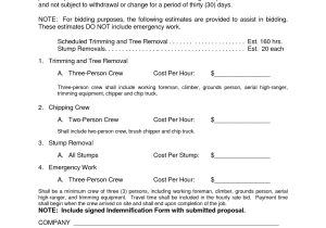 Tree Trimming Proposal Template 10 Best Images Of Tree Removal forms Tree Removal