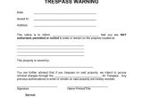 Trespass Notice Template Notice Of Trespass Warning In Word and Pdf formats
