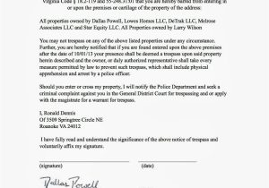 Trespass Notice Template Real Estate Investors Of Virginia Ronald Dennis Notice