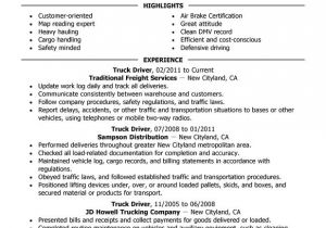 Truck Driver Resume Sample Truck Driver Resume Examples Created by Pros