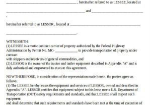 Trucking Contracts Templates Truck Lease Agreement Sample 11 Examples In Word Pdf