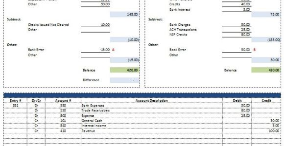 Trust Account Reconciliation Template Free Excel Bank Reconciliation Template Download