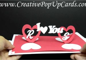 Twisting Hearts Pop Up Card Template Valentines Day Pop Up Card Twisting Hearts Youtube